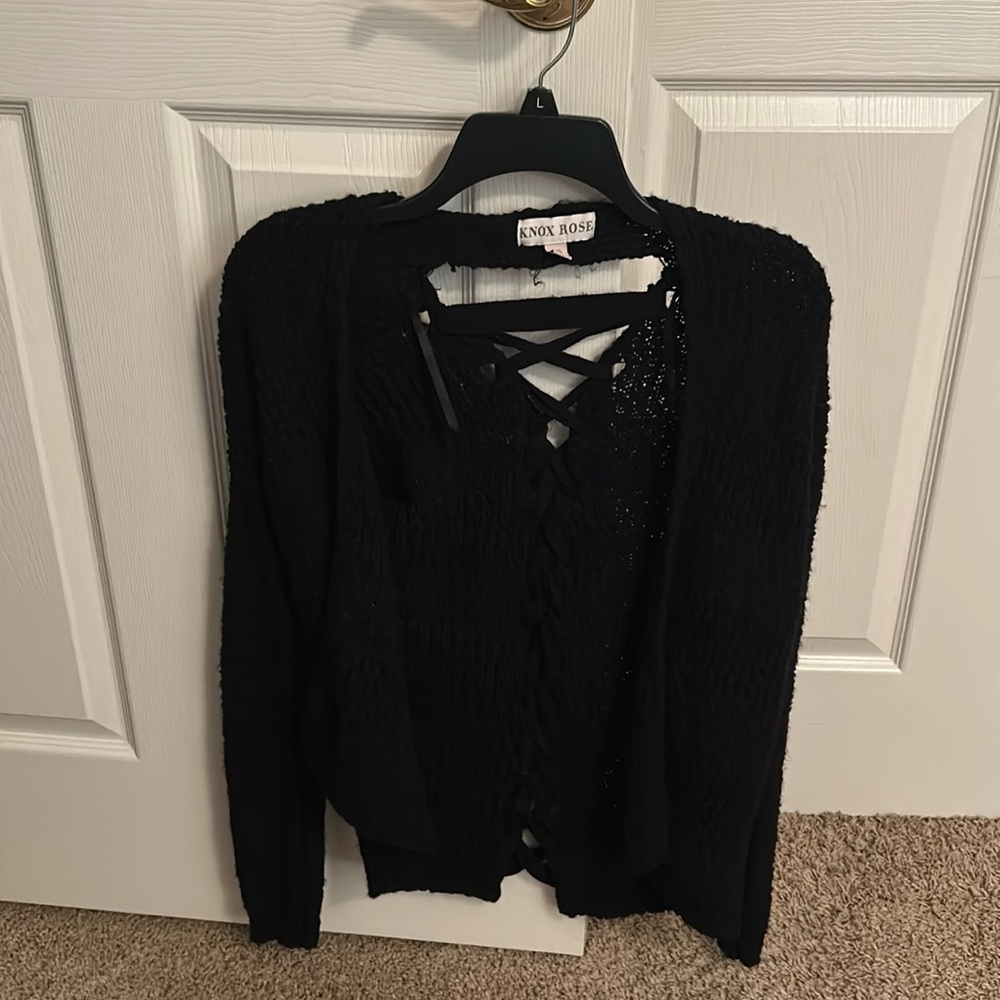 Black Cardigan Sweater